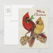 Winterkardinalen Feestdagenkaart (Voorkant / Achterkant)