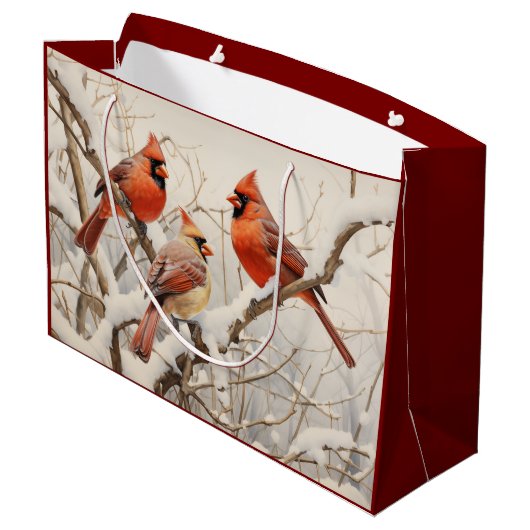 Winterkardinalen Groot Cadeauzakje (Achterkant Gekanteld)