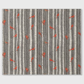 Winterkardinalen in Birch Trees Cadeaupapier (Vlak)