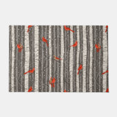 Winterkardinalen in Birch Trees Deurmat (Voorkant)