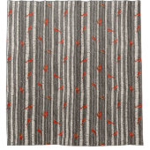 Winterkardinalen in Birch Trees Douchegordijn (Voorkant)