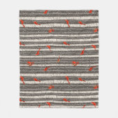 Winterkardinalen in Birch Trees Fleece Deken (Voorkant)