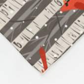 Winterkardinalen in Birch Trees Fleece Deken (Hoek)