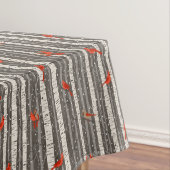 Winterkardinalen in Birch Trees Tafelkleed (Voorbeeld)