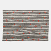 Winterkardinalen in Birch Trees Theedoek (Horizontaal)