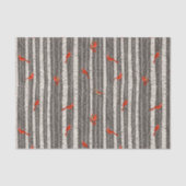 Winterkardinalen in Birch Trees Tissuepapier (Voorkant)