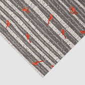 Winterkardinalen in Birch Trees Tissuepapier (Detail)