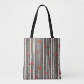 Winterkardinalen in Birch Trees Tote Bag (Voorkant)