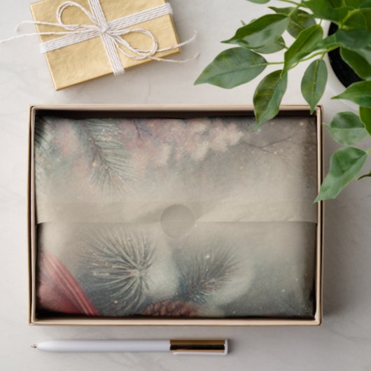  winterkardinalen in Forest Decoupage Tissuepapier (Geschenk)