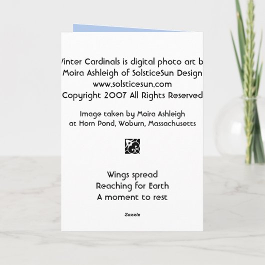 Winterkardinalen Kaart (Achterkant)
