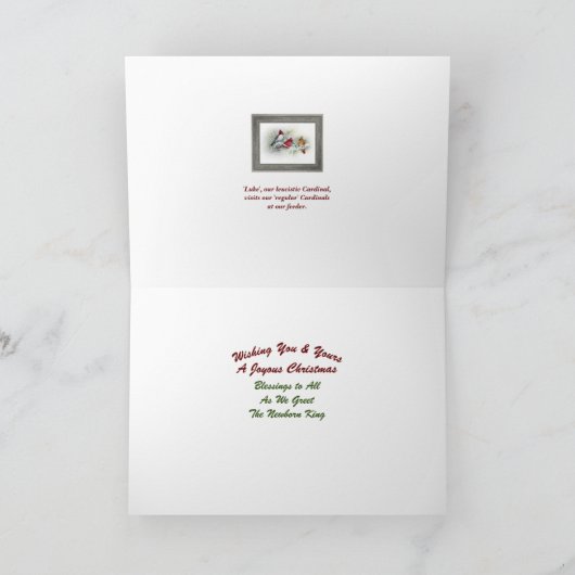 Winterkardinalen Kerst Kaart (Binnen)