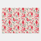 Winterkardinalen Reeks verpakkingspapier van 3 Inpakpapier Vel (Voorkant)