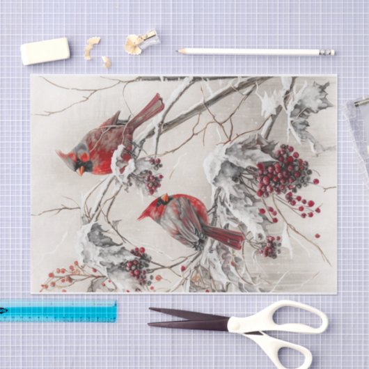 Winterkardinalen Tissuepapier (Craft)