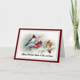 Winterkardinalen Vogels Kerstmis Kaart