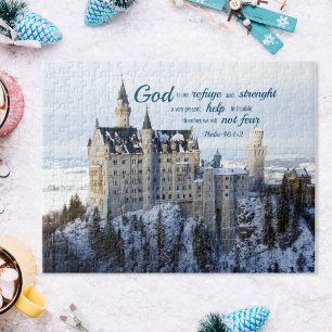 Winterkasteel, psalm 46 1-2 Bijbelvers Legpuzzel