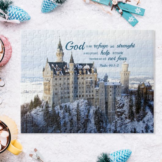 Winterkasteel, psalm 46 1-2 Bijbelvers Legpuzzel