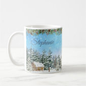 Winterkasten in de Bossen - kerstmis op maat Koffiemok (Links)