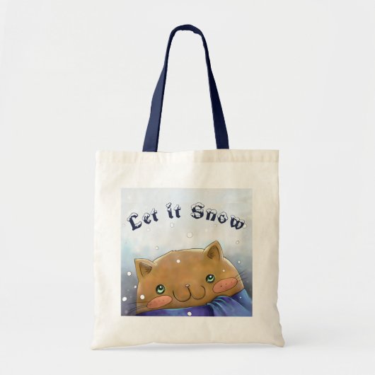 Winterkat Laat het sneeuwen Kunst Tote Bag (Voorkant)