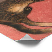 Winterkat op het  kat-portret van het kussen poster (Hoek)