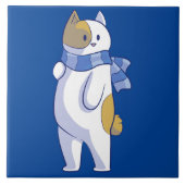 winterkatkeramische tegel tegeltje (Voorkant)