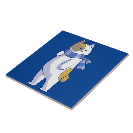 winterkatkeramische tegel tegeltje (Zijkant)