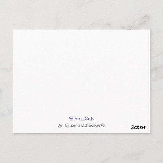 Winterkatten Briefkaart (Achterkant)