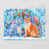 Winterkatten Briefkaart (Voorkant)
