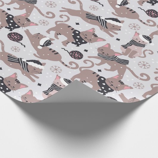 Winterkatten Cadeaupapier (Hoek)
