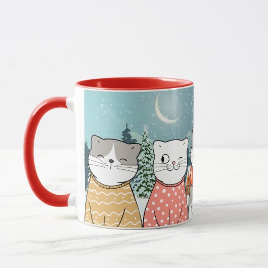 Winterkatten Mok (Links)