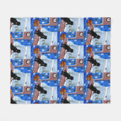 Winterkatten Sneeuwzwarte kat Ginger Tabby Fleece Deken (Voorkant (Horizontaal))