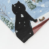 Winterkatten Sneeuwzwarte kat Ginger Tabby Fleece Deken (Hoek)