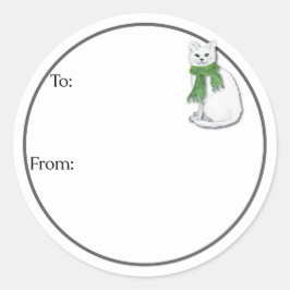 Winterkattensticker Ronde Sticker