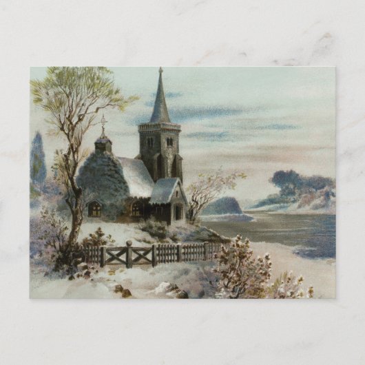 winterkerk briefkaart (Voorkant)