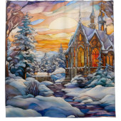 Winterkerk douchegordijn (Voorkant)