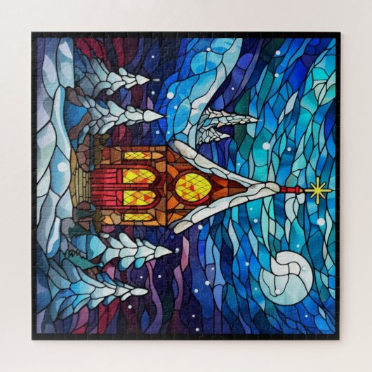 Winterkerk puzzel (Horizontaal)