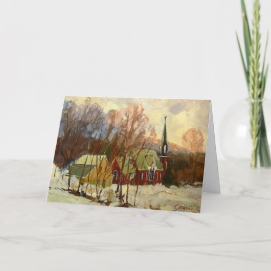 "Winterkerk" Vakantie Kaart (Voorkant)