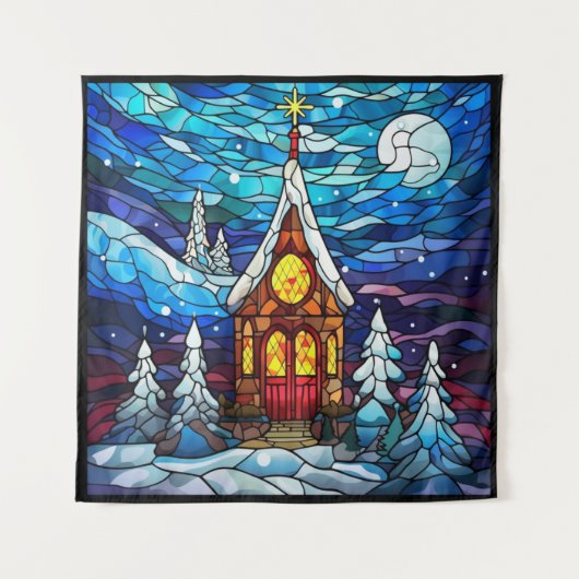Winterkerk wandtapijt wandkleed (Voorkant)
