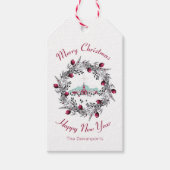 Winterkerkscène met kerstmis Cadeaulabel (Voorkant)