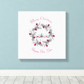 Winterkerkscène met kerstmis Canvas Afdruk (Insitu (Houten vloer))