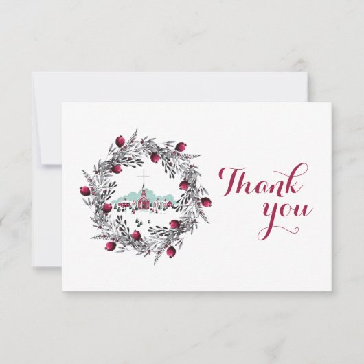 Winterkerkscène met kerstmis Kaart (Voorkant)