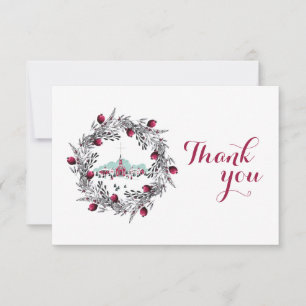  Winterkerkscène met kerstmis Kaart