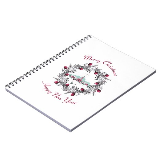 Winterkerkscène met kerstmis Notitieboek (Linkerzijde)