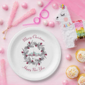 Winterkerkscène met kerstmis Papieren Bordje (Feest)