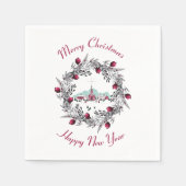 Winterkerkscène met kerstmis Servetten (Voorkant)