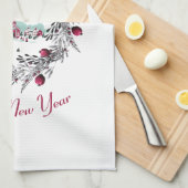  Winterkerkscène met kerstmis Theedoek (Quarter Fold)