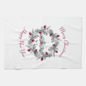  Winterkerkscène met kerstmis Theedoek (Horizontaal)