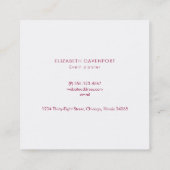  Winterkerkscène met kerstmis Vierkante Visitekaartje (Achterkant)