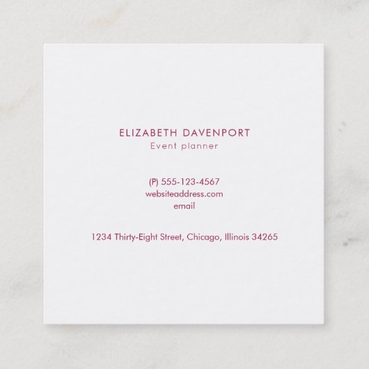  Winterkerkscène met kerstmis Vierkante Visitekaartje (Achterkant)