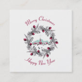  Winterkerkscène met kerstmis Vierkante Visitekaartje (Voorkant)