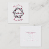  Winterkerkscène met kerstmis Vierkante Visitekaartje (Voorkant / Achterkant)